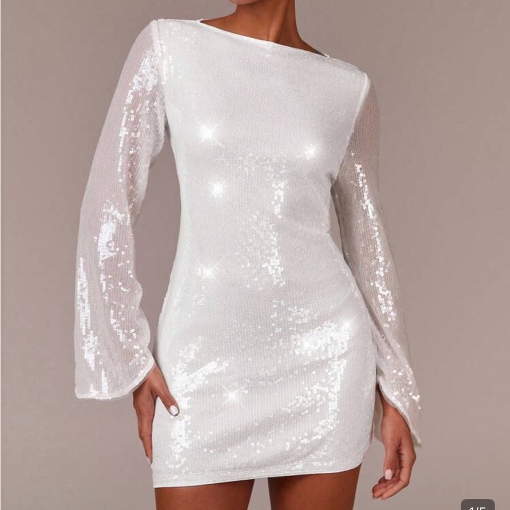Sequin long sleeve mini dress bachelorette
